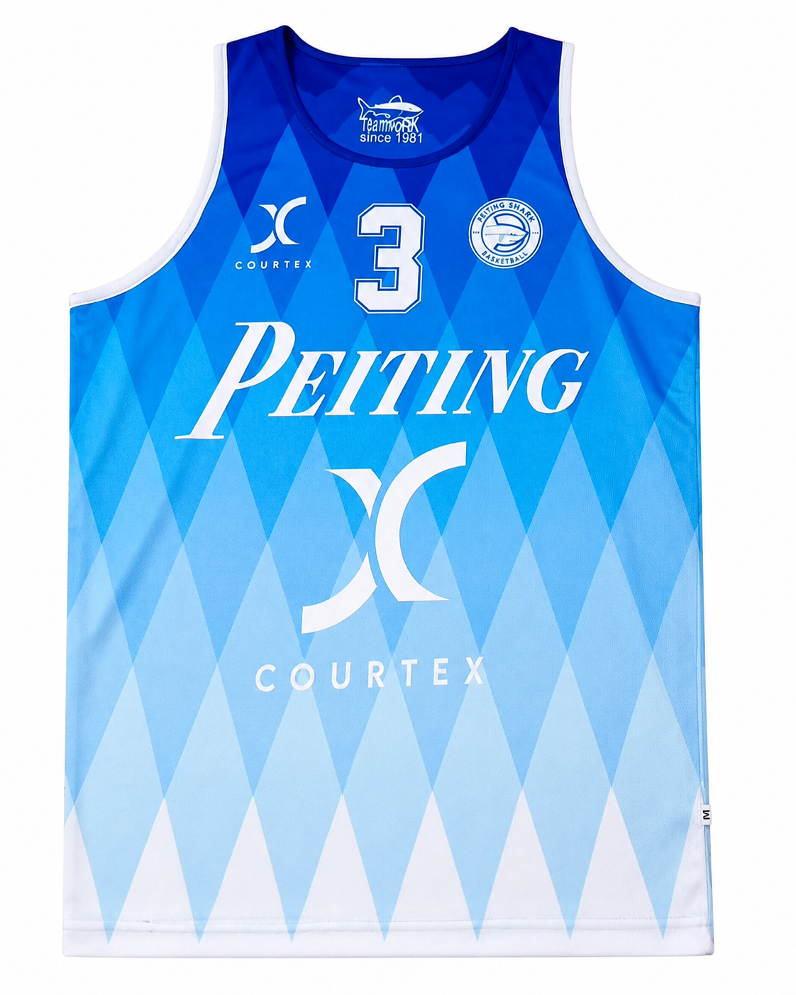 Sharks-Trikot des TSV Peiting Basketball mit Sponsorendruck